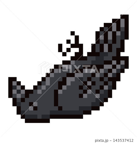 Pixel Art Dead Black Crow Bird Illustration Pixel Art Dead Black Crow Bird Illustration 143537412
