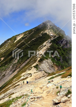 夏の唐松岳への登山 八方尾根からの風景 夏の唐松岳への登山 八方尾根からの風景 143537898