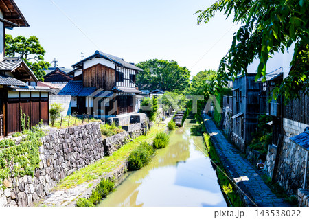 滋賀県近江八幡市の八幡堀 水郷 滋賀県近江八幡市の八幡堀 水郷 143538022