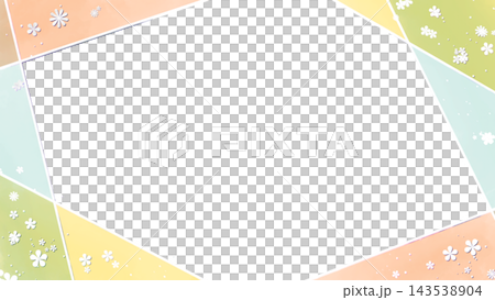 A frame composed of watercolor-style straight lines and a floral background. A frame composed of watercolor-style straight lines and a floral background. 143538904
