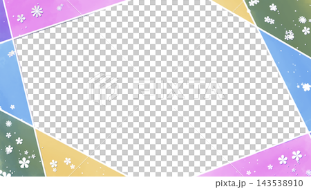 A frame composed of watercolor-style straight lines and a floral background. A frame composed of watercolor-style straight lines and a floral background. 143538910