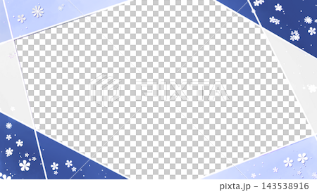 由水彩風格的直線和花卉背景構成的畫框。 143538916
