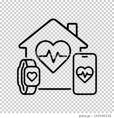 Home Heart Rate Remote Health Monitoring Icon Home Heart Rate Remote Health Monitoring Icon 143540158
