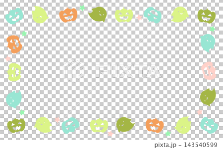 Cute Halloween pumpkin and ghost frame 143540599