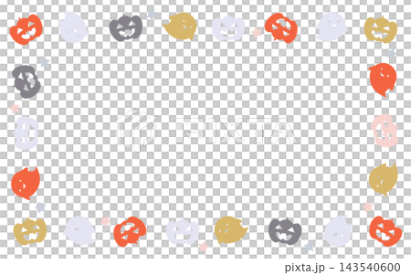 Cute Halloween pumpkin and ghost frame 143540600