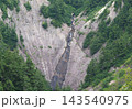 秋田県・九階の滝　緑に囲まれた巨大な岩壁を流れ落ちる多段の滝 143540975