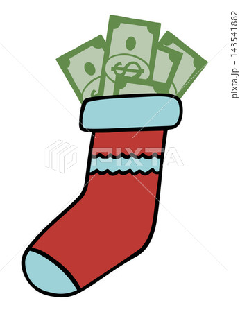 Vector isolated illustration of earning money for Christmas holidays. 143541882