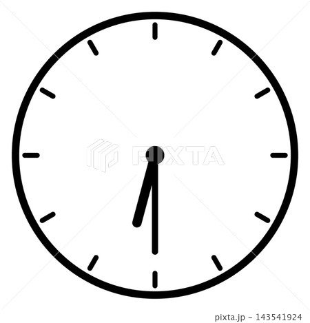 6時30分を示すシンプルな時計の文字盤 143541924