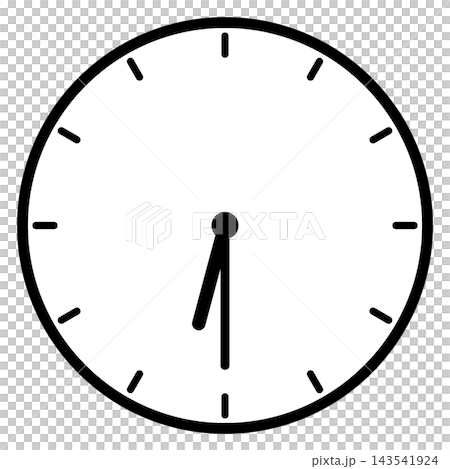 6時30分を示すシンプルな時計の文字盤 143541924