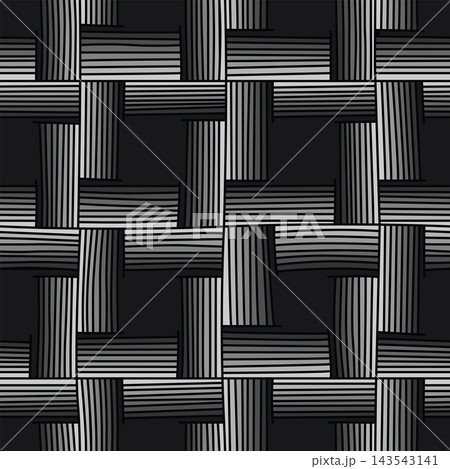 Seamless interlocking monochrome line art pattern illustration Seamless interlocking monochrome line art pattern illustration 143543141