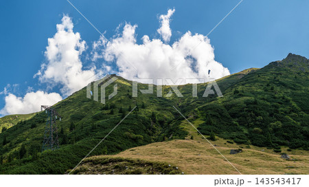 Scenic Mountain Valley View In Transfagarasan Fagaras Mountains Romania Scenic Mountain Valley View In Transfagarasan Fagaras Mountains Romania 143543417