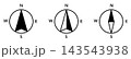 コンパス・方位磁針の方角マークアイコン英字 143543938
