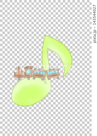 Musical notes with trains 143544027