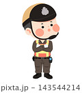 Cute Cartoon Thai Traffic Police Officer Standing with Crossed Arms 143544214