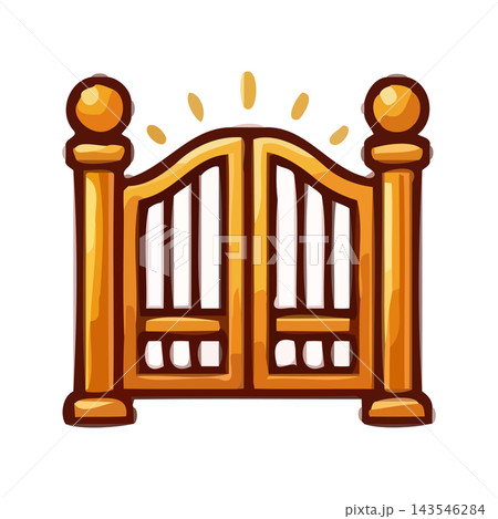 A majestic golden gate, symbolizing opportunity and success, with a radiant glow. 143546284