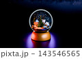 Christmas winter village scene inside snow globe. 3d render 143546565