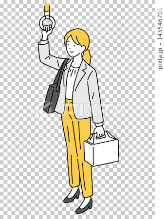 插圖描繪了一位女上班族購買蛋糕後搭火車回家的情景。 插圖描繪了一位女上班族購買蛋糕後搭火車回家的情景。 143546701