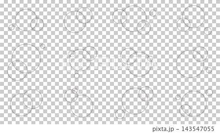 ミニマルな線画で描かれた重なる円のイラストテンプレート 143547055