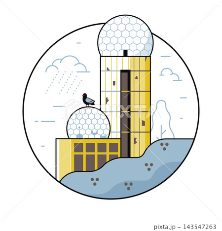 Teufelsberg Spy Station Berlin Landmark Line Icon Teufelsberg Spy Station Berlin Landmark Line Icon 143547263