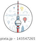 Fernsehturm TV Tower Berlin Landmark Line Icon 143547265