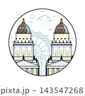 Gendarmenmarkt Square Berlin Landmark Line Icon 143547268
