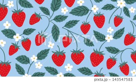 Elegant and cute hand drawn strawberry pattern wallpaper Elegant and cute hand drawn strawberry pattern wallpaper 143547583