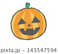 シンプルで可愛いハロウィンのかぼちゃ手描き シンプルで可愛いハロウィンのかぼちゃ手描き 143547594
