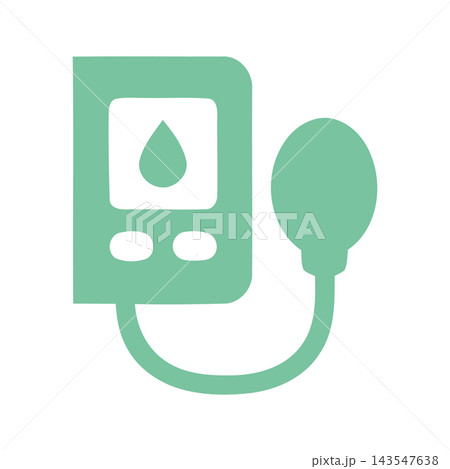 Simple icon representing a blood pressure monitor for health checkups, hypertension monitoring, and medical diagnostics. Simple icon representing a blood pressure monitor for health checkups, hypertension monitoring, and medical diagnostics. 143547638