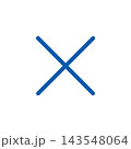 閉じるアイコン　バツ　シンプル　青 143548064
