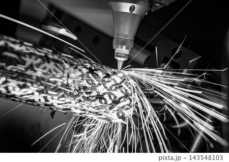 CNC Laser and gas cutting of metal, modern industrial technology Making Industrial Details. CNC Laser and gas cutting of metal, modern industrial technology Making Industrial Details. 143548103