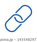 リンクアイコン　チェーン　シンプル　青 143548297