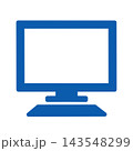 PCアイコン　パソコン　シンプル　青 143548299