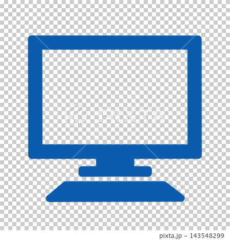 PC icon, simple, blue. PC icon, simple, blue. 143548299