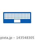 キーボードアイコン　入力　シンプル　青 143548305