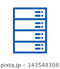 サーバーアイコン　ラック　シンプル　青 143548308