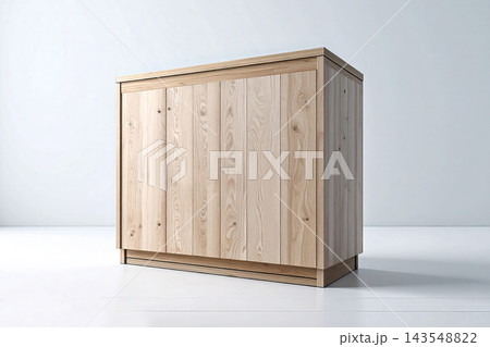 Home garden. Wooden cabinet for garden use on a white background. Storage box. 143548822