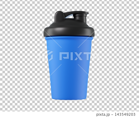 3d Blue shaker bottle with a black lid. Ideal for protein shakes, pre workout drinks, and gym routines. 3d Blue shaker bottle with a black lid. Ideal for protein shakes, pre workout drinks, and gym routines. 143549203