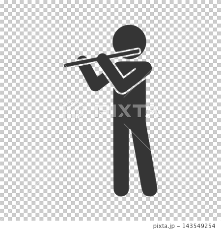 Silhouette icon of a person playing the flute Silhouette icon of a person playing the flute 143549254