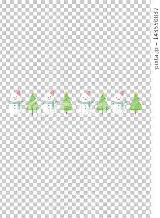 Cute snowman and Christmas tree line art Cute snowman and Christmas tree line art 143550037