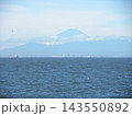 検見川浜での雪の無い富士山 143550892