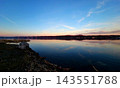 Peaceful Tidal River Reflecting Twilight Sky 143551788