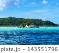 Tropical Island and Deep Blue Lagoon on Sunny Day 143551796