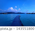 Wooden Pier Leading Into Deep Blue Ocean 143551800
