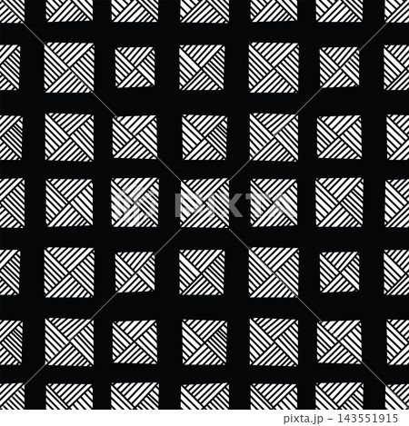 Seamless geometric line art pattern illustration with striped squares Seamless geometric line art pattern illustration with striped squares 143551915