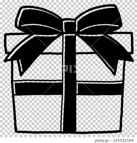 Cute hand-drawn line art style illustration material of a gift box 143552164