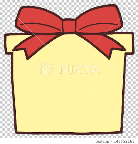 Cute hand-drawn style frame material for a gift box with copy space. Cute hand-drawn style frame material for a gift box with copy space. 143552165