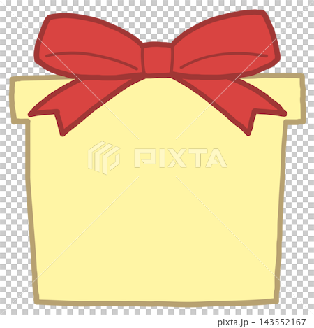 Cute hand-drawn style frame material for a gift box with copy space. Cute hand-drawn style frame material for a gift box with copy space. 143552167