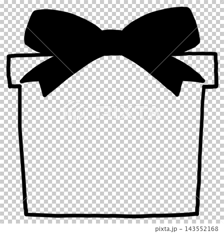 Cute hand-drawn line art style frame material for a gift box with copy space. Cute hand-drawn line art style frame material for a gift box with copy space. 143552168
