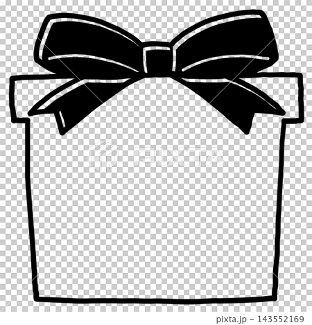Cute hand-drawn line art style frame material for a gift box with copy space. Cute hand-drawn line art style frame material for a gift box with copy space. 143552169