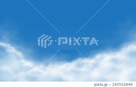 Realistic white clouds smoke landscape on blue sky background vector Realistic white clouds smoke landscape on blue sky background vector 143552640